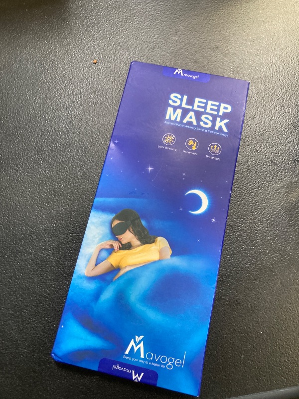 Photo 1 of Mavogel Cotton Sleep Mask - Updated Design Light Blocking Sleep Eye Mask, Soft and Comfortable Night Sleeping Mask for Men Women, Eye Blinder for Travel/Sleeping, Includes Travel Pouch, Grey