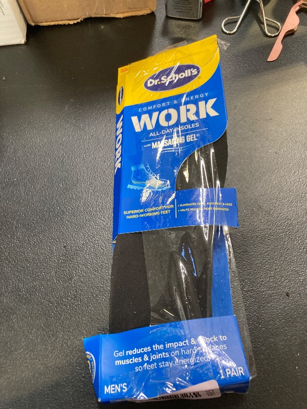 Photo 1 of Dr. Scholl's Work All-Day Superior Comfort Insoles (with) Massaging Gel, Men, 1 Pair, Trim to Fit