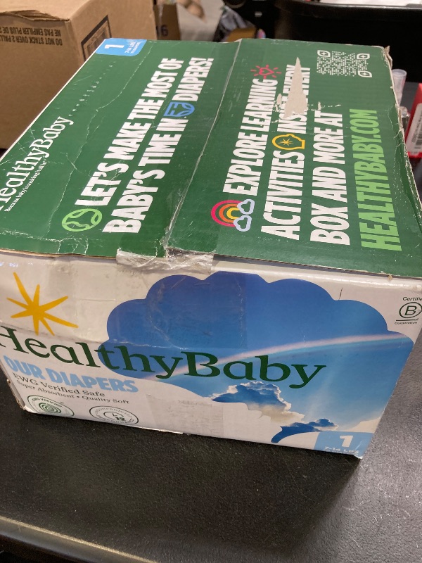 Photo 1 of HealthyBaby Our Diapers | EWG Verified Safe & Plant-Based Diapers | Leak Protection | Soft Organic Cotton Shell | Chlorine-Free Diaper for Sensitive Skin | Size 1 (7-14lbs) 70 Count