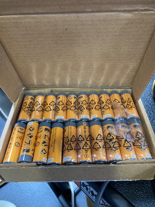 Photo 1 of Amazon Basics 20-Pack AA Alkaline High-Performance Batteries, 1.5 Volt, 10-Year Shelf Life