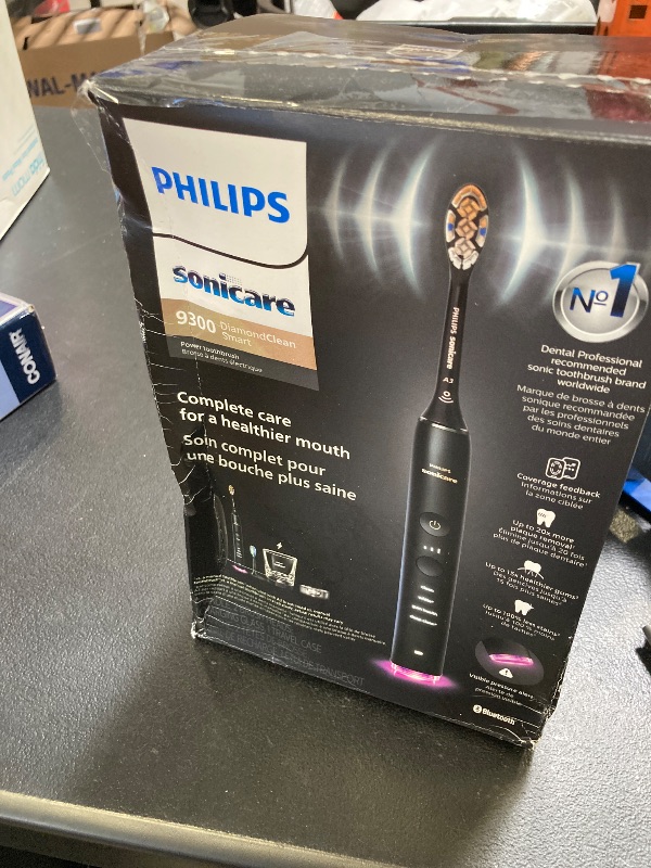 Photo 1 of Philips Sonicare DiamondClean Smart 9300 Electric Toothbrush, Sonic Toothbrush with App, Pressure Sensor, Brush Head Detection, 4 Brushing Modes and 3 Intensity Levels, Black, Model HX9903/15