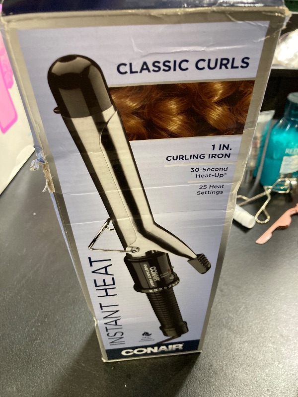 Photo 1 of Conair Instant Heat 1-Inch Curling Iron, 1-inch barrel produces classic curls – for use on short, medium, and long hair