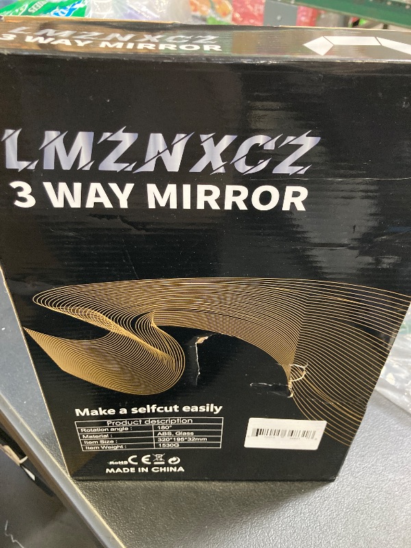Photo 1 of LMZNXCZ 3 Way Mirror for Self Hair Cutting,360 Haircuts Men for Barber Use Tools,to See Back of Head,Tri Fold Mirror with Portable Height Adjustable Telescoping Hooks