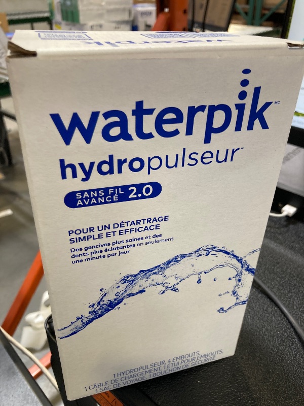 Photo 1 of Waterpik Cordless Advanced 2.0 Water Flosser For Teeth, Gums, Braces, Dental Care With Travel Bag and 4 Tips, ADA Accepted, Rechargeable, Portable, and Waterproof, White WP-580, Packaging May Vary