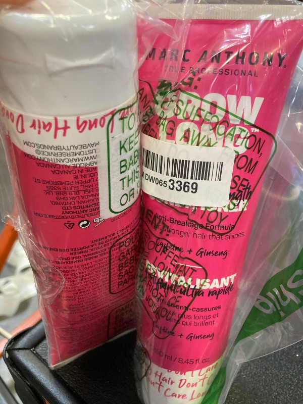Photo 1 of Marc Anthony Shampoo and Conditioner Set, Grow Long Biotin - Anti-Frizz Deep Conditioner For Split Ends & Breakage - Vitamin E, Caffeine & Ginseng for Curly, Dry & Damaged Hair