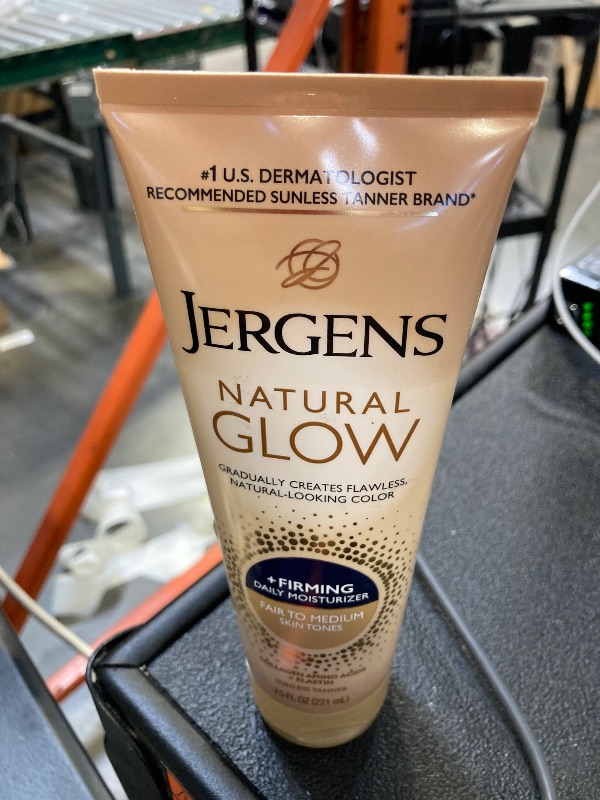 Photo 1 of Jergens Natural Glow +Firming Self Tanner Body Lotion, Fair to Medium Skin Tone, Sunless Tanning Moisturizer with Collagen and Elastin. Helps to Visibly Reduce Cellulite, 7.5 Fl Oz