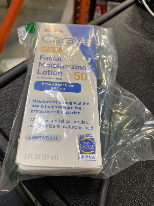 Photo 1 of CeraVe AM Facial Moisturizing Lotion SPF 50, Face Moisturizer with SPF, Hyaluronic Acid, Niacinamide & Ceramides, Non-Greasy, Blends Seamlessly With No White Cast, Non Comedogenic Sunscreen, 3 Oz