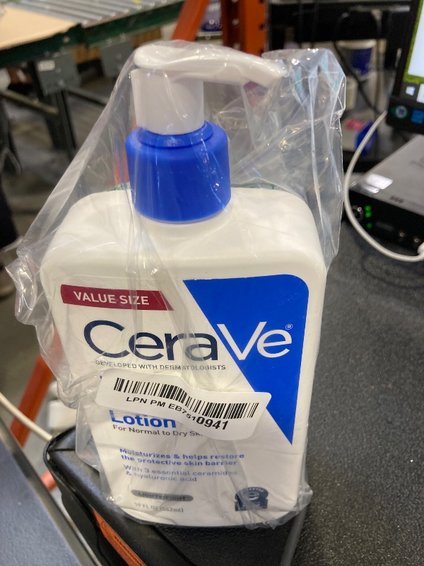 Photo 1 of CeraVe Daily Moisturizing Lotion for Dry Skin, Body Lotion & Face Moisturizer with Hyaluronic Acid and Ceramides, Daily Moisturizer, Fragrance Free, Oil-Free, 19 Ounce