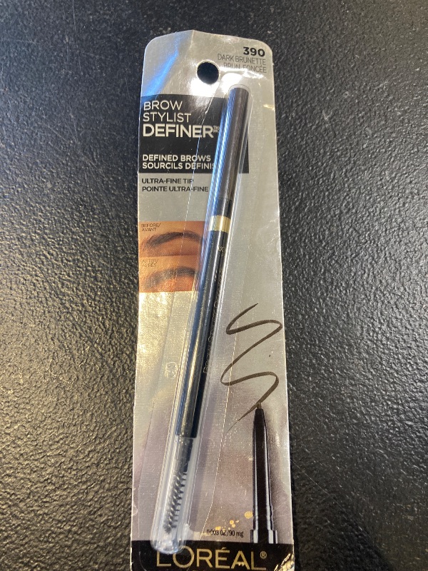 Photo 1 of L'Oreal Paris Makeup Brow Stylist Definer Waterproof Eyebrow Pencil, Ultra-Fine Mechanical Pencil, Draws Tiny Brow Hairs and Fills in Sparse Areas and Gaps, Dark Brunette, 0.003 Ounce (Pack of 1)