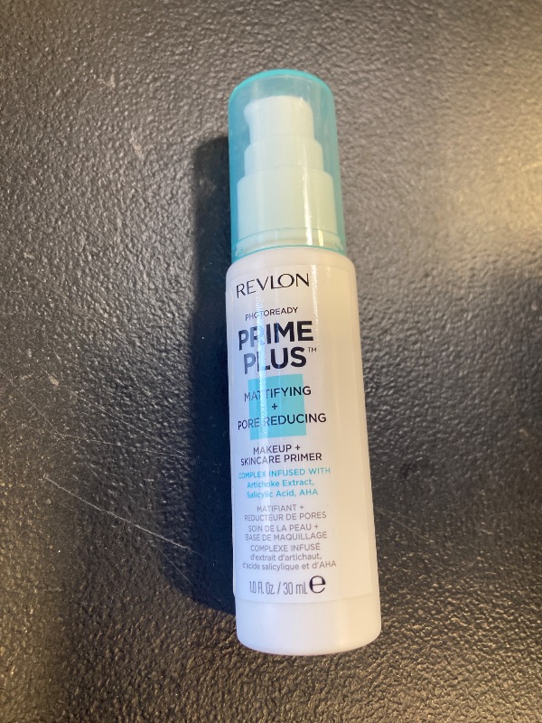 Photo 1 of Revlon Face Primer, Photo Ready Prime Plus Face Makeup for All Skin Types, Blurs & Fills in Fine Lines, Infused with Salicylic Acid and AHA, Mattifying & Pore Reducing, 1 Oz