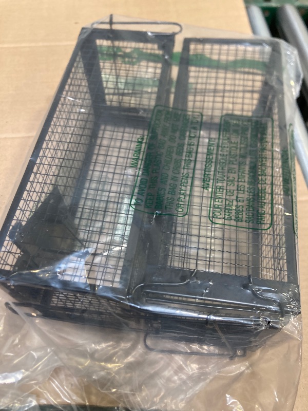 Photo 1 of Anyhall 2-Pack Rat Traps Humane Live Mouse Vole Chipmunk Trap Cage for Indoors and Outdoors (Black)
