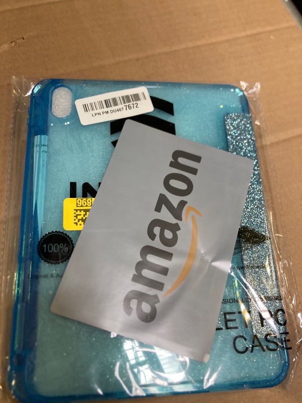 Photo 1 of INFILAND Compatible with iPad 10th Generation Case 10.9 Inch, iPad A16 11-inch 11th Generation, Glitter Leather Cover with Sparkly Crystal Clear Back, Pencil Holder, Blue