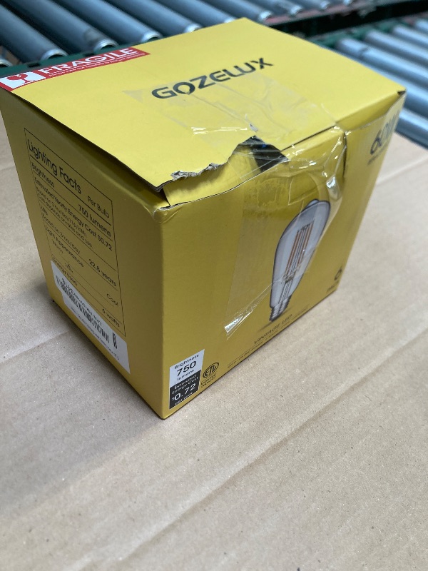 Photo 1 of Gozelux Vintage LED Edison Bulbs 6W, Equivalent 60W Incandescent, Warm White 2700K, ST58 Antique LED Filament Bulbs with 90+ CRI, E26 Medium Base,Dimmable, Clear Glass, Pack of 6