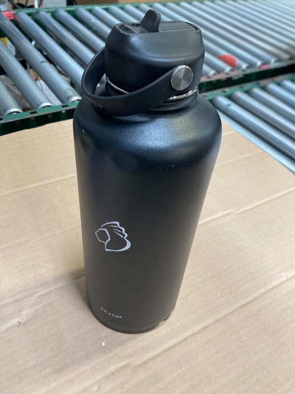 Photo 1 of Kerilyn Insulated Jug with Handle, One Gallon, 128oz Stainless Steel, Large Double Vacuum Water Bottle for Hot & Cold Drinks, Wide Mouth, Sweat Proof, Great for Travel, Hiking & Camping, Black