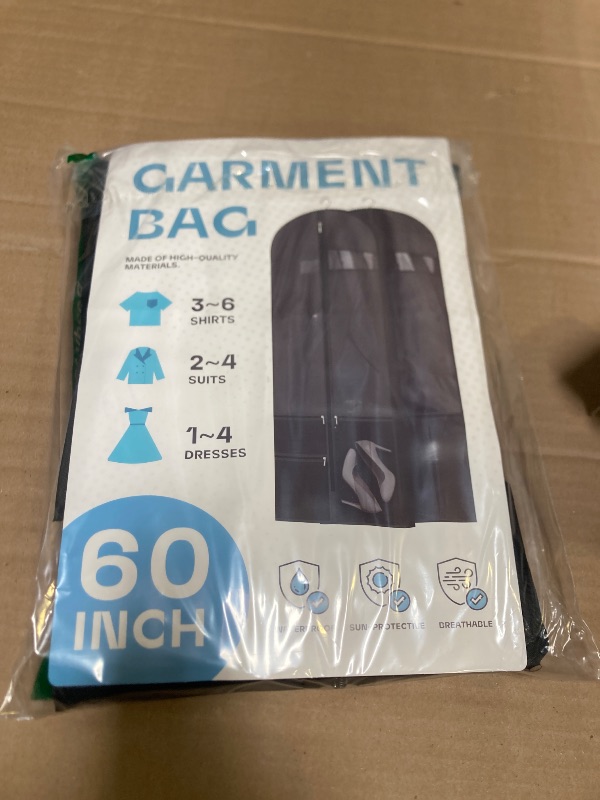 Photo 1 of Lazebox 60 inch Garment Bags for Closet Storage and Travel with Zipper Pocket, Heavy Duty Waterproof Hanging Suit Bag with Handles for Suits, Coats, Jackets, Shirts, 1 pack
