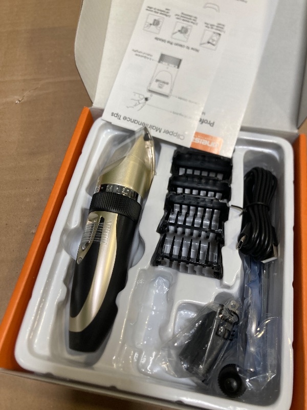 Photo 1 of oneisall Dog Clipper Low Noise, Dog Grooming Kit with Rechargeable, Dog Shaver Cordless Electric Quiet Hair Clipper Set for Dog Cats Pets?Gold?