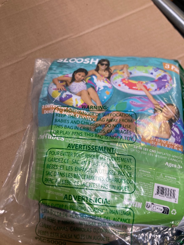 Photo 1 of JOYIN 3 Pack Pool Floats, Pool Tube for Kids Swim Rings Inflatable Tubes, Unicorn Sea Animal Tubes Floatie Ring Water Toys for Swimming, Summer Beach Party