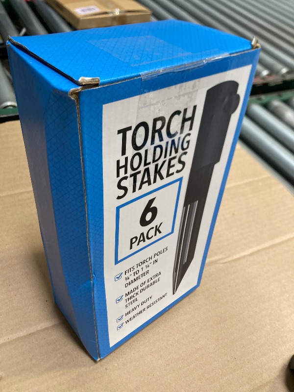 Photo 1 of [6 Pack] Outdoor Light Stakes for Tiki Torch Stand - 10 3/4" Stakes for Outdoor Lights - Metal Ground Spike Replacement for Solar Lights & Live Flame Torches