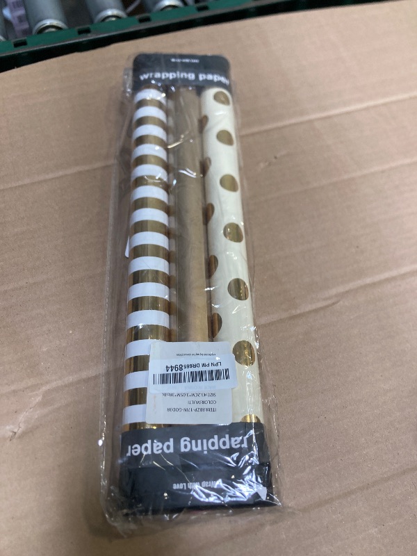 Photo 1 of WRAPAHOLIC Gold Wrapping Paper Roll - Mini Roll - 3 Rolls - 17 Inch X 120 Inch Per Roll - Gold Foil Birthday Wrapping Paper for Wedding, Christmas, Party, Baby Shower