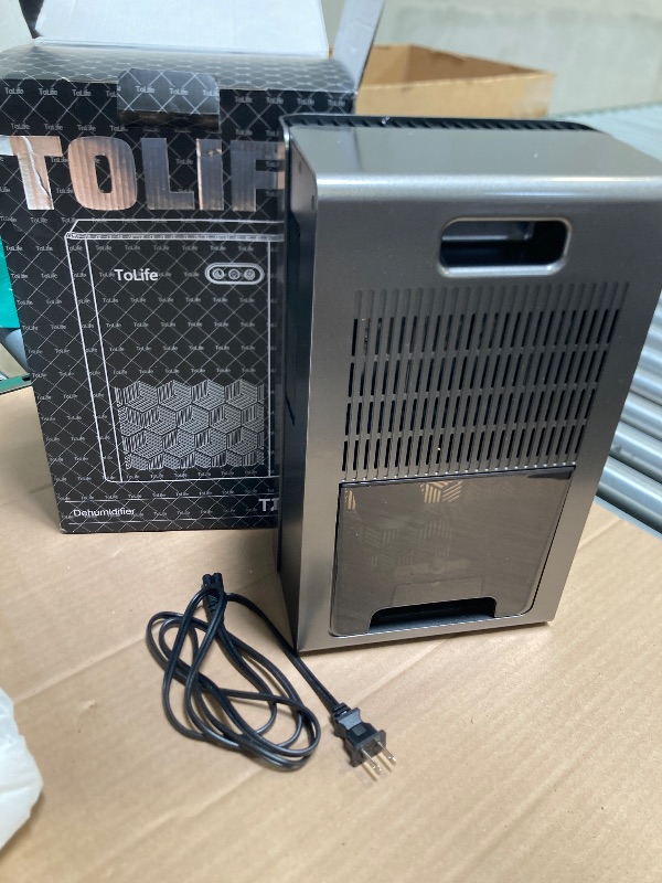 Photo 1 of ToLife Dehumidifiers for Home 95 OZ Water Tank, 1000 sq.ft Dehumidifier for Basement Bedroom Bathroom with Auto Shut Off 7 Colors LED Light,Grey