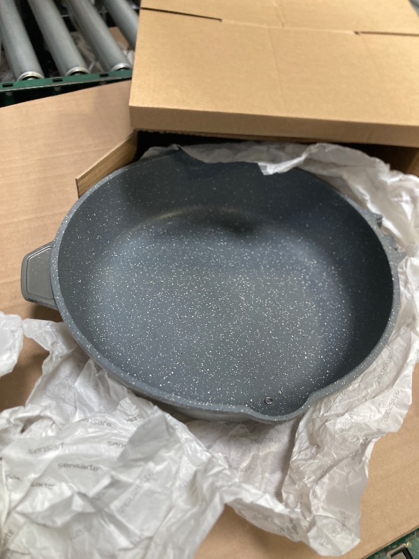 Photo 1 of SENSARTE Nonstick Deep Frying Pan Skillet, 12-inch Saute Pan with Lid, Stay-cool Handle, Chef Pan Healthy Stone Cookware Cooking Pan, Induction Compatible, PFOA Free