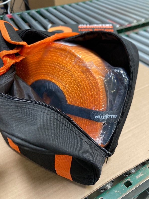 Photo 1 of ALL-TOP Heavy Duty Tow Strap Recovery Strap Kit : 3 inch x 30 ft (35,000 lbs) 100% Nylon and 22% Elongation Snatch Strap + 3/4 D Ring Shackles (2pcs) + Storage Bag