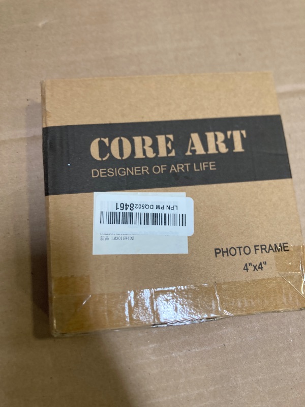 Photo 1 of CORE ART 4x4 Picture Frame, Handmade Wood Rustic White Photo Frame, High Definition Semi-tempered Glass Wall or Tabletop Display