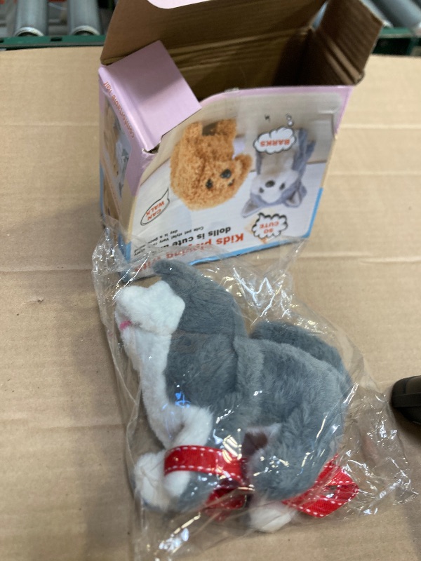 Photo 1 of KSABVAIA Plush Husky Toy Puppy Electronic Interactive Dog - Walking, Barking, Tail Wagging, Stretching Companion Animal for Kids Toddlers