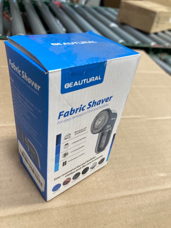 Photo 1 of BEAUTURAL Fabric Shaver and Lint Remover, Sweater Defuzzer with 2-Speeds, 2 Replaceable Stainless Steel Blades, Battery Operated, Remove Clothes Fuzz, Lint Balls, Pills, Bobbles Gray