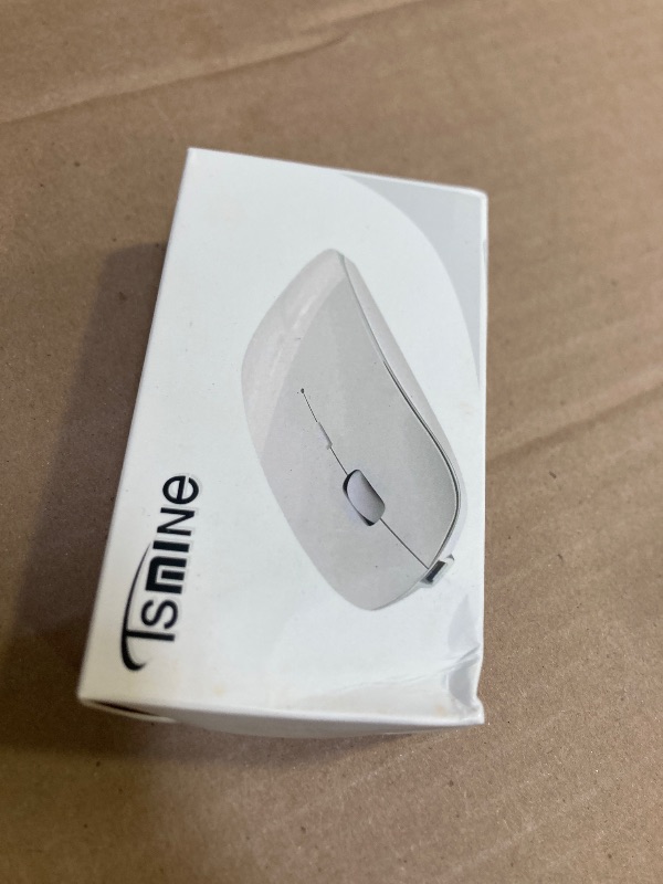 Photo 1 of Tsmine Bluetooth Mouse for Laptops Wireless Computer Mouse for MacBook Air Mac iPad PC Rechargeable Mini Slim Silent Mouse Compatible with Windows/Linux/Notebook/MacBook Pro (White)