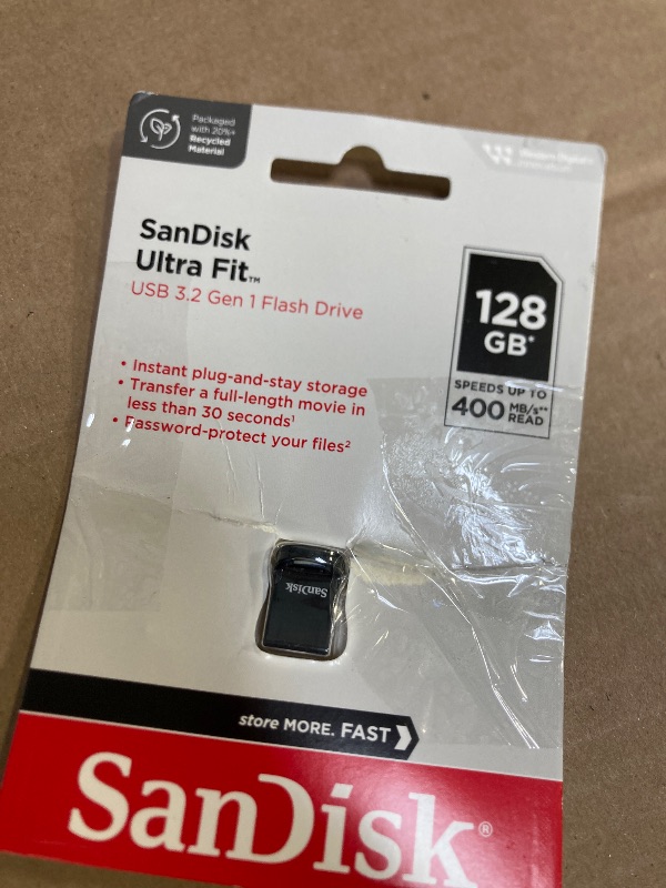 Photo 1 of SanDisk 128GB Ultra Fit USB 3.2 Gen 1 Flash Drive - Up to 400MB/s, Plug-and-Stay Design - SDCZ430-128G-GAM46, Black