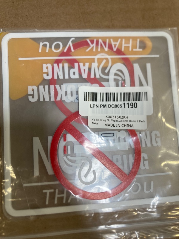Photo 1 of 2Pack Small Sing no Smoking no vaping 