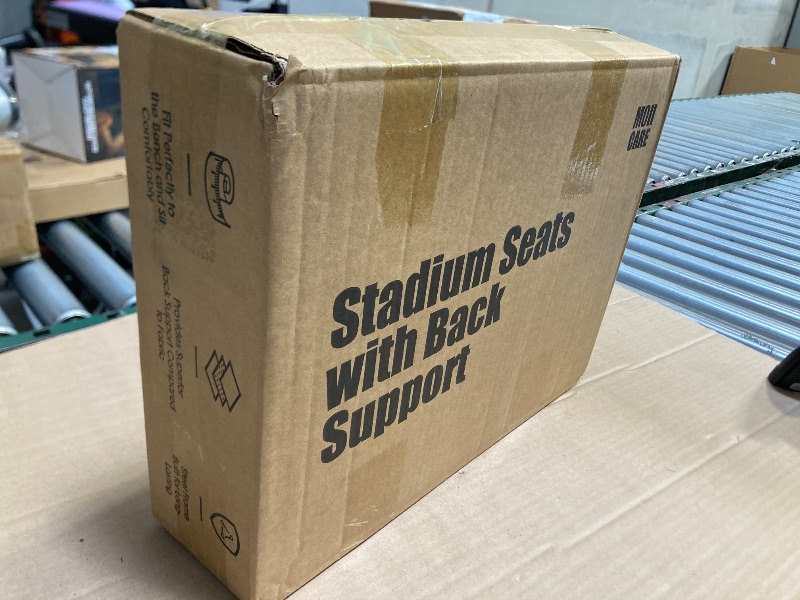 Photo 1 of MOIICARE Stadium Seats for Bleachers with Back Support, Bleacher Chairs with Backs and Cushion Wide, Portable Folding Stadium Seats Includes Shoulder Strap - Black