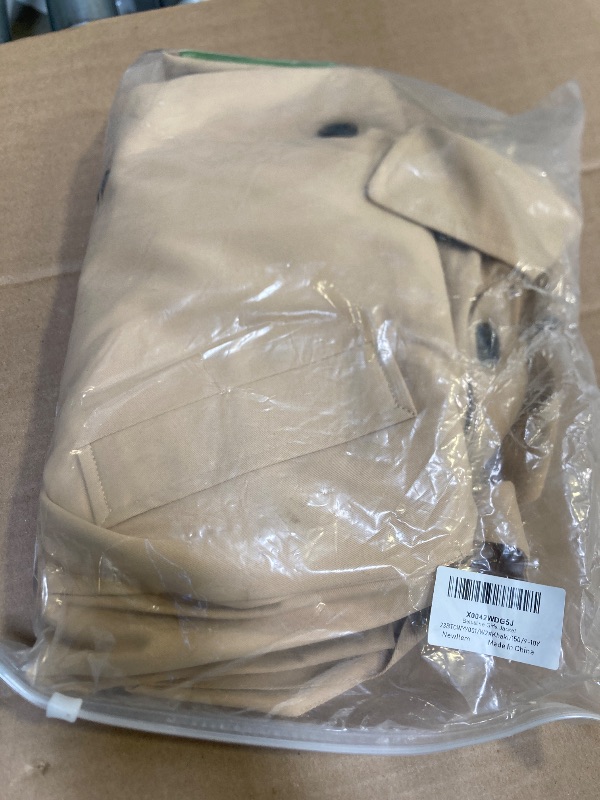 Photo 1 of Girls Size Betusline Girl's Rain Jackets Double Breasted Belted Waterproof Hooded Trench Coat Windbreaker Raincoats for Girls,Waterproof-2# Khaki,9-10 Years = Tag 150
