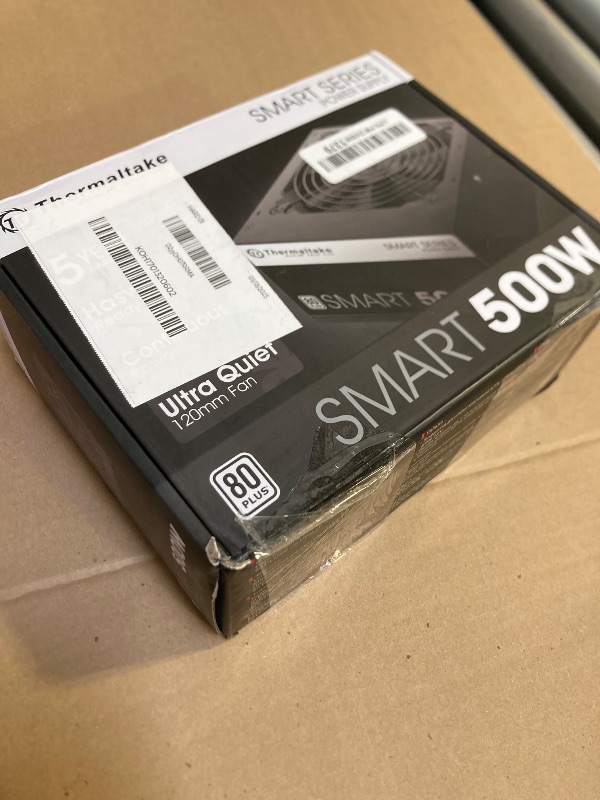 Photo 1 of Thermaltake Smart 500W 80+ White Certified PSU, Continuous Power with 120mm Ultra Quiet Cooling Fan, ATX 12V V2.3/EPS 12V Active PFC Power Supply PS-SPD-0500NPCWUS-W