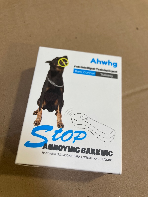 Photo 1 of Ahwhg New Anti Barking Device,Dog Barking Control Devices,Rechargeable Ultrasonic Dog Bark Deterrent up to 16.4 Ft Effective Control Range Safe for Human & Dogs Portable Indoor & Outdoor(Blue)