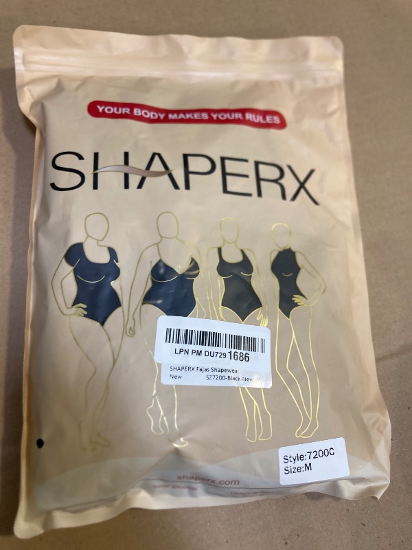 Photo 1 of Size M--SHAPERX Women's Fajas Colombianas Shapewear Postpartum Tummy Control Body Shaper Butt Lifter Bodysuit,SZ7200-Black-New-M