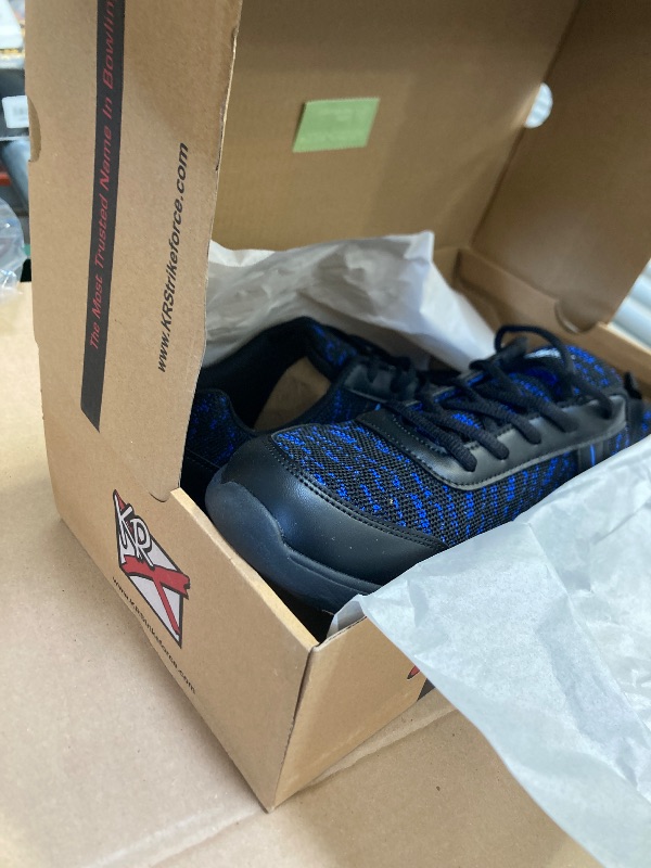 Photo 1 of Size 9.5---KR Strikeforce Flyer Mesh Lite Black/Royal Mens Bowling Shoe (US Footwear Size System, Adult, Men, Numeric, Medium, 9.5)