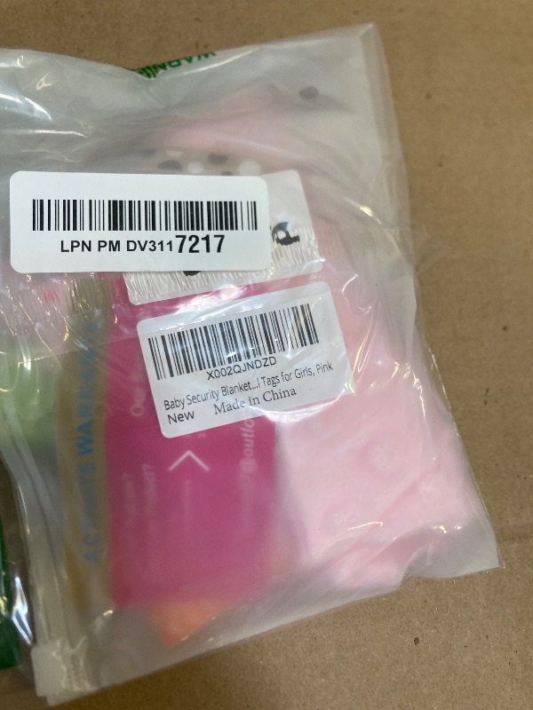 Photo 1 of Baby Security Blanket Lovey Soft Comforter Appease Towel Sleep Toy with Colorful Tags for Girls, Pink