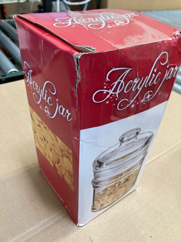 Photo 1 of 64 oz Reinforced Large Acrylic Storage Jar, Airtight Lid Cookie Jar | Ideal Canisters for Cookies, Dried Fruits, Nuts, Herbs,Cereals,etc