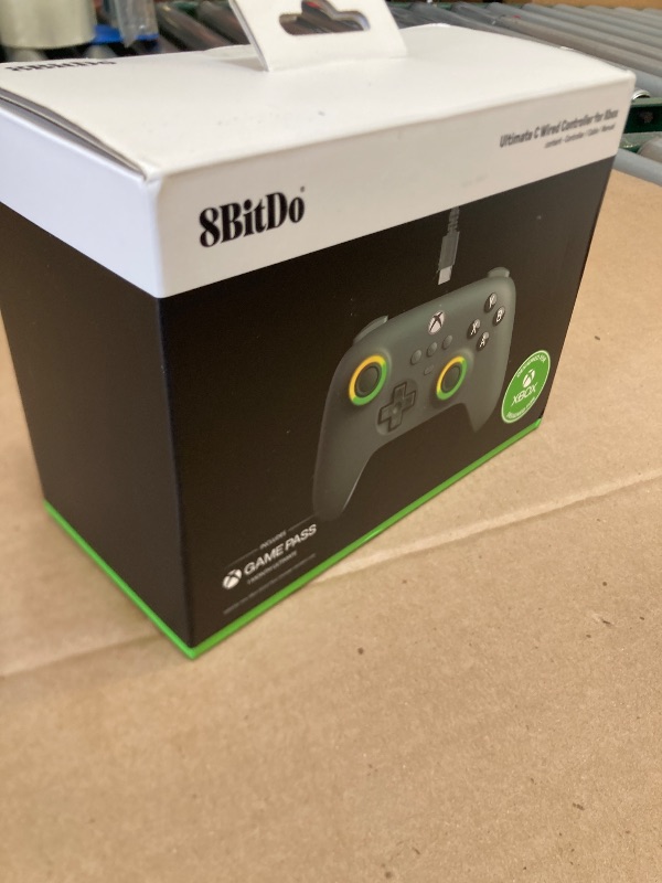 Photo 1 of 8Bitdo Ultimate C Wired Controller for Xbox with Hall Effect Joysticks and Triggers, RGB Lighting Fire Ring, Compatible with Xbox Series X|S, Xbox One, Windows 10/11- Officially Licensed (Dark Green)