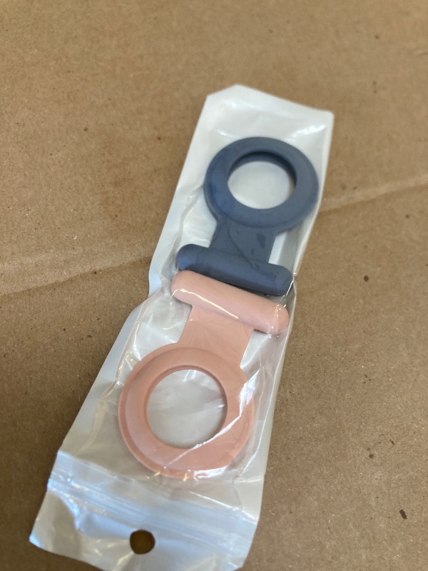 Photo 1 of 2 Pack Holder Case Compatible for Airtag Tracker, Silicone Hidden GPS Kid Airtag Holder with Invisible Pin, Anti Lost Apple Air Tag Cover for Toddlers, Elderly, Pet, Clothing(Pink and Gray)