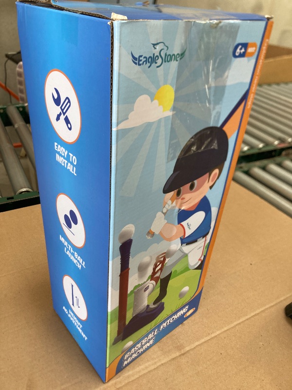 Photo 1 of EagleStone Baseball Tee?T-Ball Set for Kids Ages 3-5, Toddler Baseball Set with Step-On Pitching Machine, Adjustable Batting Tee, Bat and 6 Balls - Perfect Outdoor Christmas Toys Gift for Boys