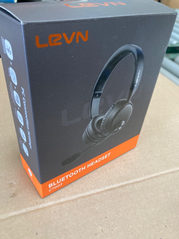 Photo 1 of LEVN Bluetooth Headset, Bluetooth Headphones with Microphone (AI Noise Cancelling), 60 Hrs Working Time Dual Connection Wireless Headset with Mic & Mute Button for Work/Phone/Call Center/PC/Laptop
