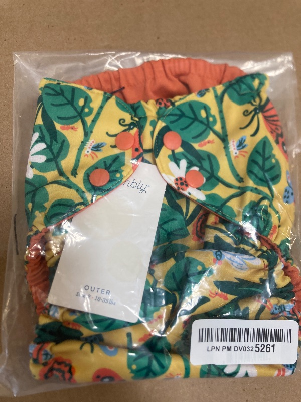 Photo 1 of Esembly Cloth Diaper Outer, Waterproof Swim Cloth Diaper Cover, Leak-Proof and Breathable Layer Over Prefolds, Flats or Fitteds, Reusable with Snap Closure - Size 2, in The Garden