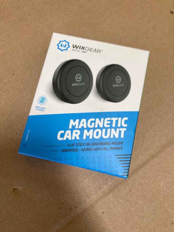 Photo 1 of WixGear Universal Flat Stick On (2 Pack) Dashboard Magnetic Car Mount Holder for Cell Phones and Mini Tablets with Fast Swift-Snap Technology - Extra Slim