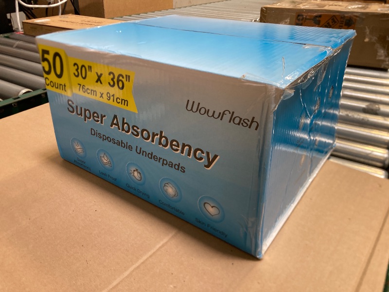 Photo 1 of 50 Count 30” x 36” Super Absorbency Disposable Underpads, Leakproof Quick Drying, Baby Puppy & Adults Bed Pads Disposable Adults, Dog Pee Pads Extra Large, XXL Incontinence Pads