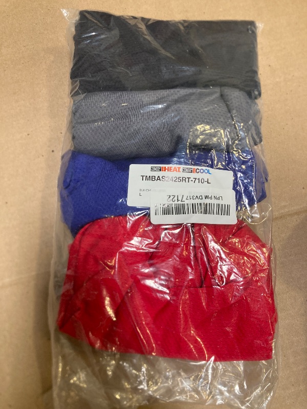 Photo 1 of 32 Degrees COOL Mens 4-PACK Active Mesh Quick Dry Performance Boxer Brief, Black/Char/Blue/Fire, Large