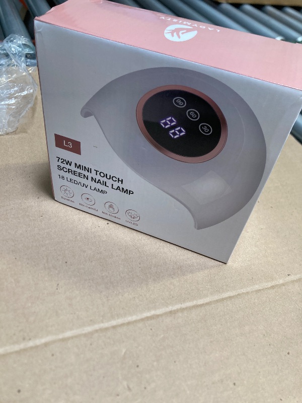 Photo 1 of LadyMisty 72W UV LED Nail Lamp Light Dryer for Nails Gel Polish with 18 Beads 3 Timer Setting & LCD Touch Display Screen, Auto Sensor, Professional Nails, White………