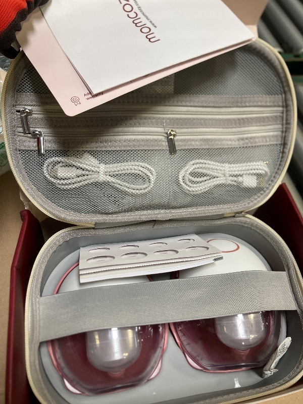 Photo 1 of Momcozy Breast Pump Hands Free Mobile Style | M6, Wearable Breastfeeding Pump Ideal Rhythm for More Milk, DoubleFit Flange More Fit & Discreet with 3 Modes & 9 Levels, 24mm - 2 Pack Cozy Red